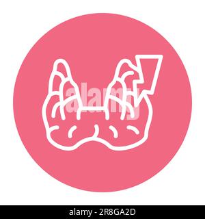 Hyperthyroidism doctor color line icon. Isolated vector element. Outline pictogram for web page, mobile app, promo Stock Vector
