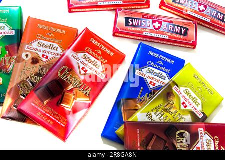 Chocolate Factory Stella, Giubiasco, Canton Ticino, Switzerland Stock Photo