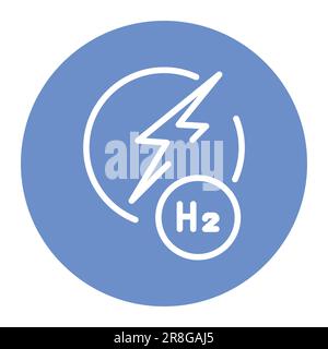 Energy H2 color line icon. Hydrogen energy. Isolated vector element. Outline pictogram for web page, mobile app, promo Stock Vector