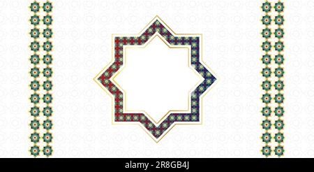 Greeting Card Illustration. Eid greeting card with frame. Contemporary background vector illustration Stock Vector