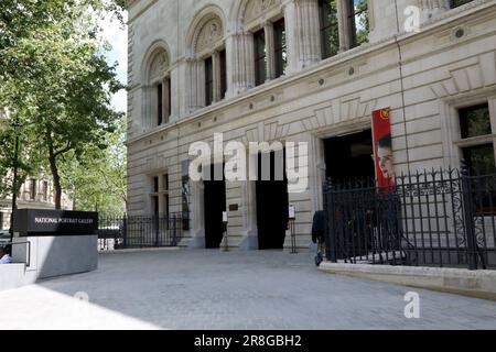 The new entrance to the National Portrait Gallery in London, UK, photographed on 21 June 2023 Stock Photo