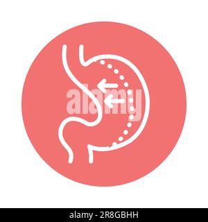 Sleeve gastrectomy color line icon. Isolated vector element. Outline pictogram for web page, mobile app, promo Stock Vector
