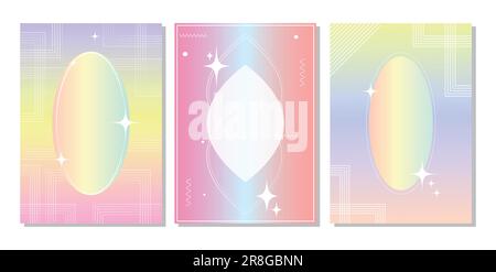 Neo Memphis poster collection. Abstract bold geometric shapes star triangle circle in elements layout vector illustration. Stock Vector