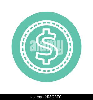 Coin color line icon. Isolated vector element. Outline pictogram for web page, mobile app, promo Stock Vector
