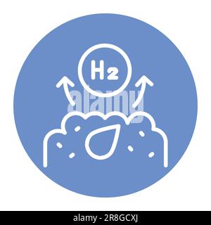 Biomass H2 color line icon. Hydrogen energy. Isolated vector element. Outline pictogram for web page, mobile app, promo Stock Vector