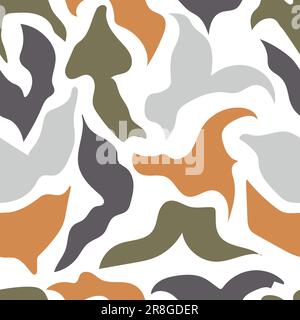 Abstract hand drawn seamless repeat pattern design. Minimal Contemporary textile prints Stock Vector