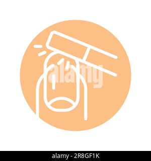 Sawing nails color line icon. Isolated vector element. Outline pictogram for web page, mobile app, promo Stock Vector