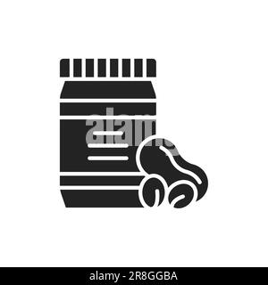 Peanut paste color line icon. Isolated vector element. Outline pictogram for web page, mobile app, promo Stock Vector