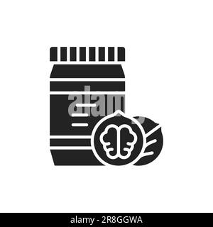 Walnut paste color line icon. Isolated vector element. Outline pictogram for web page, mobile app, promo Stock Vector