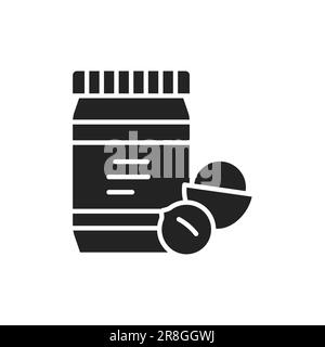 Macadamia paste color line icon. Isolated vector element. Outline pictogram for web page, mobile app, promo Stock Vector