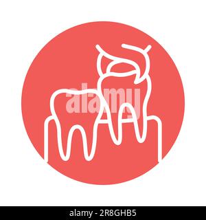 Wisdom tooth extraction color line icon. Isolated vector element. Outline pictogram for web page, mobile app, promo Stock Vector