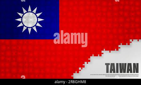 Taiwan jigsaw flag background. Element of impact for the use you want to make of it. Stock Vector