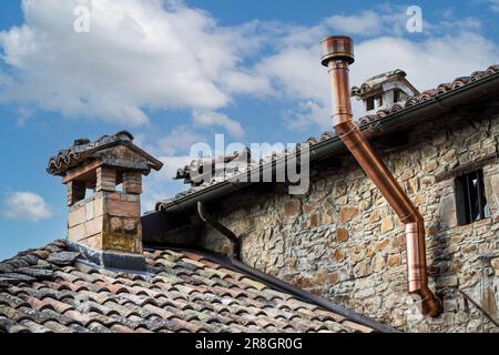 Copper flue building exterior Stock Photo