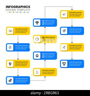 Infographic template with icons and 12 options or steps. Can be used for workflow layout, diagram, banner, webdesign. Vector illustration Stock Vector