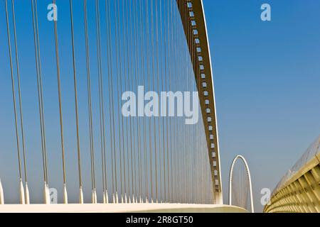 The Sails, Santiago Calatrava's Suspension Bridge Over The A1, Reggio Emilia, Italy Stock Photo