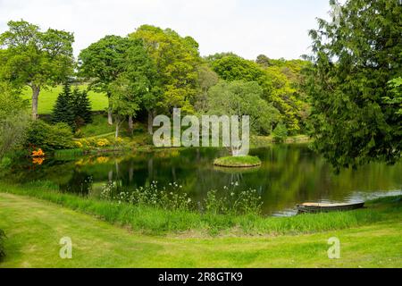 Haystoun house garden and loch in Glensax Stock Photo