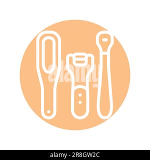 Pedicure instruments color line icon. Isolated vector element. Outline pictogram for web page, mobile app, promo Stock Vector