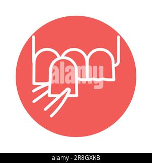 Dental veneers color line icon. Isolated vector element. Outline pictogram for web page, mobile app, promo Stock Vector
