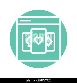 Online casino color line icon. Isolated vector element. Outline pictogram for web page, mobile app, promo Stock Vector