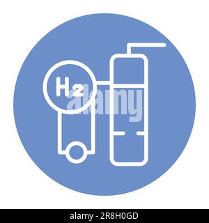 Production H2 color line icon. Hydrogen energy. Isolated vector element. Outline pictogram for web page, mobile app, promo Stock Vector