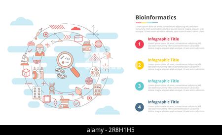 bioinformatics concept with icon set template banner with modern blue ...