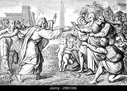 Joseph lets his old father Jacob come to Egypt, Old Testament, Bible ...