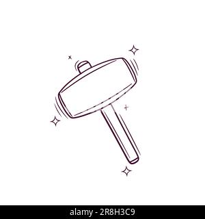 Hand Drawn Sledge Hammer. Doodle Vector Sketch Illustration Stock Vector