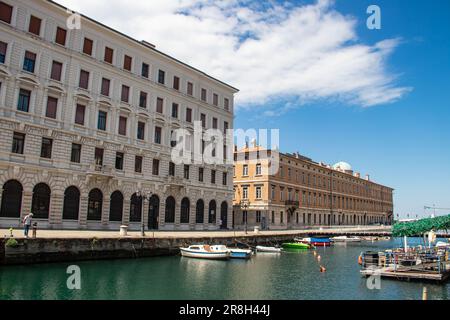 The Canal grande is a navigable canal located in the heart of the Borgo Teresiano, in the very center of the city of Trieste Stock Photo