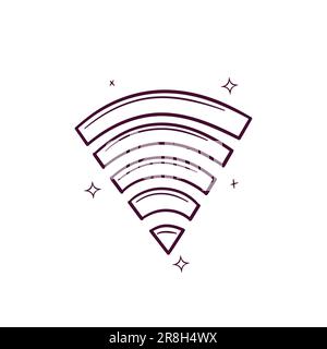 Doodle illustration of wifi icon. Hand drawn vector Stock Vector Image ...