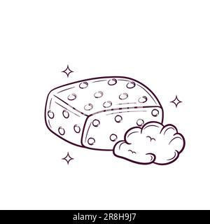 Hand Drawn Sponge With Foam. Doodle Vector Sketch Illustration Stock Vector