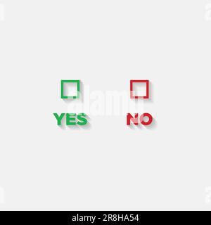 Yes, No word text with check mark Green and red color. Vector illustration. Stock Vector