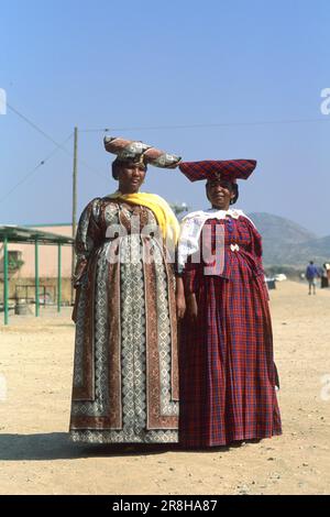 Namibia. Herero Women. Sesfontein Stock Photo