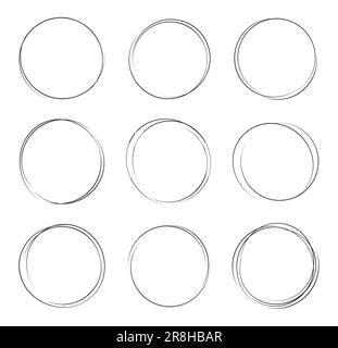 Set of round border background. Circles frames decoration elements design. Stock Vector