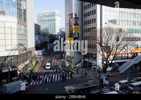 Tokyo, Japan. 3rd Mar, 2023. Aerial views of the Shibuya city commercial central business district neighborhood of Tokyo. (Credit Image: © Taidgh Barron/ZUMA Press Wire) EDITORIAL USAGE ONLY! Not for Commercial USAGE! Stock Photo