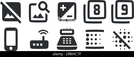 Set of 10 icons Hardware Creative business solutions icon set. Set Quality icon. for mobile and web. Big UI icon set. UX UI Stock Vector