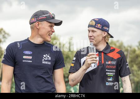 TANAK Ott (EST), M-SPORT FORD WORLD RALLY TEAM, FORD Puma Rally1 Hybrid, WRC, portrait ROVANPERA Kalle (FIN), TOYOTA Yaris Rally1 Hybrid, portrait during the Safari Rally Kenya 2023, 7th round of the 2023 WRC World Rally Car Championship, from June 22 to 25, 2023 in Naivasha, Nakuru County, Kenya Stock Photo