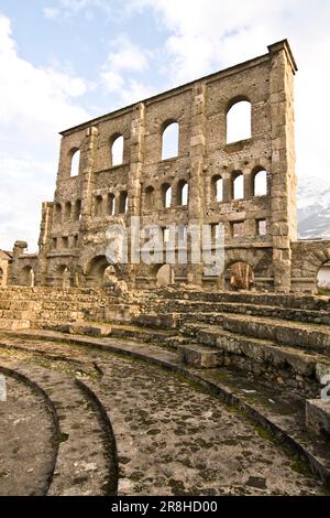 Roman Theatre. Aosta. Valle D'aosta. Italy Stock Photo