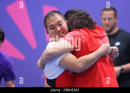 Berlin, Deutschland, 21, June, 2023. Pengqiang GUO from China during deadlift division M012 in the Special Olympics World Games Berlin 2023.. Credit: Fabideciria. Stock Photo