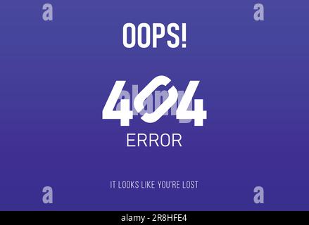 404 Error page template for website Stock Vector