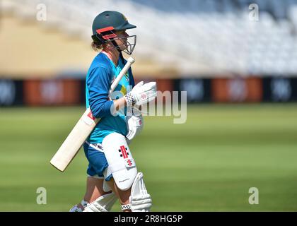 Trent Bridge Cricket Stadium, Nottingham UK. 21 June 2023. Australia Ladies trains at Trent Bridge in preparation for the first Ashes Cricket Test Match on Wednesday - Australia Player at Trent Bridge.  Picture: Mark Dunn/Alamy, Stock Photo