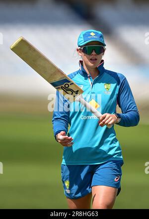 Trent Bridge Cricket Stadium, Nottingham UK. 21 June 2023. Australia Ladies trains at Trent Bridge in preparation for the first Ashes Cricket Test Match on Wednesday - Australia Player at Trent Bridge.  Picture: Mark Dunn/Alamy, Stock Photo