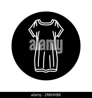 Tunic dress black line icon. Pictogram for web page, mobile app, promo. Stock Vector