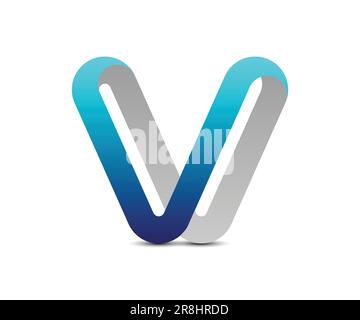 3d v logo design vector icon template Stock Vector