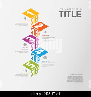 Vector Infographic vertical steps diagram template for workflow ...