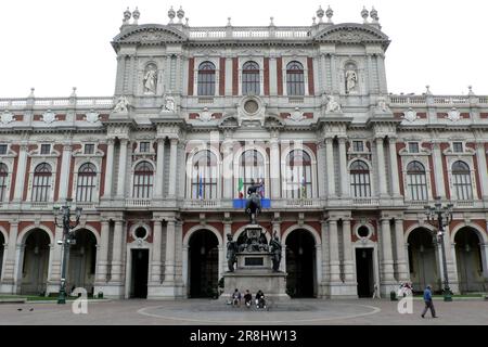 Palazzo Carignano. National Museum of The Italyn Risorgimento. Carlo Alberto Square. Turin. Italy Stock Photo