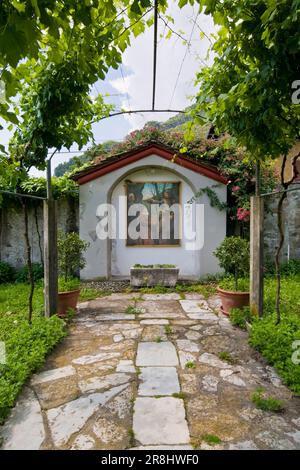 Votive Chapel. Convent of Our Lady of Tears. Convent of Madonna Delle Lacrime. Dongo. Como Lake. Italy Stock Photo