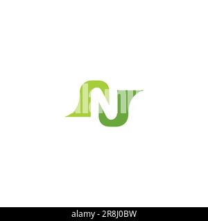 N logo Green. Letter N Modern Design Stock Vector