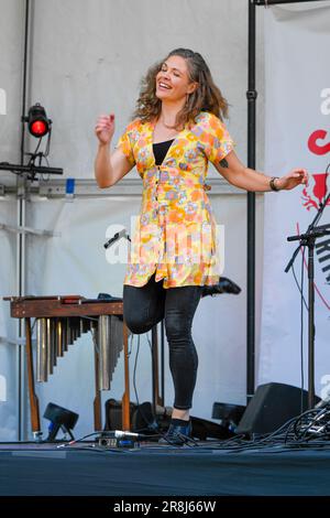 Stepdancer Danielle Enblom, Scotfest,Town Centre Park, Coquitlam, British Columbia, Canada, Stock Photo