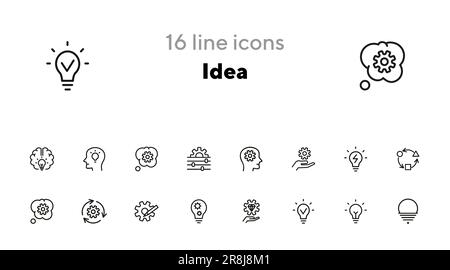 Idea line icon set Stock Vector