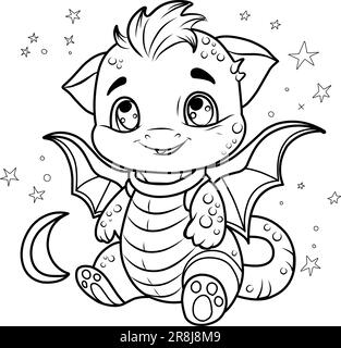 dragon for childrens coloring book, character Stock Vector Image & Art ...